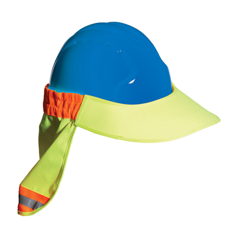 Protective Industrial Products Hard Hat Visor & Neck Shade Hi Vis Yellow EZ Cool - Flockneti