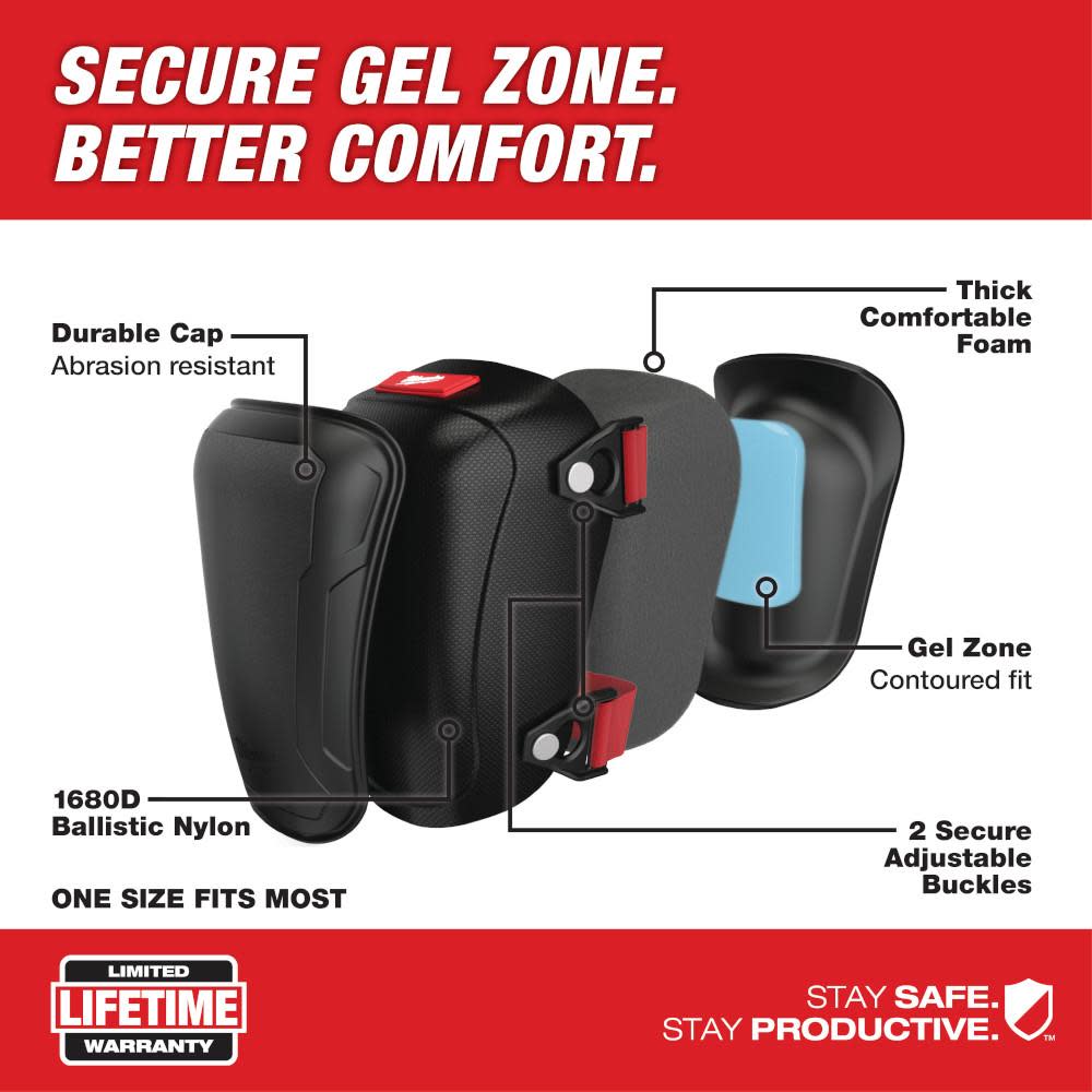 Milwaukee Knee Pad Hard Cap Gel - Flockneti