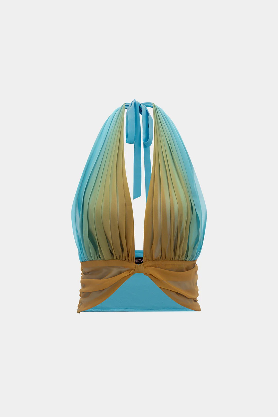 Ombre Print Mesh Ruched Tank Top - Flockneti