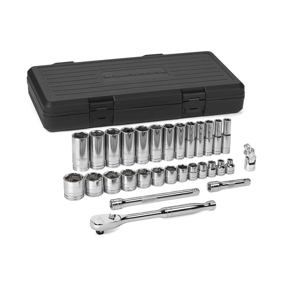 GEARWRENCH Mechanics Tool Set 30 pc. 3/8 In. Drive 6 Point SAE Standard/Deep - Flockneti