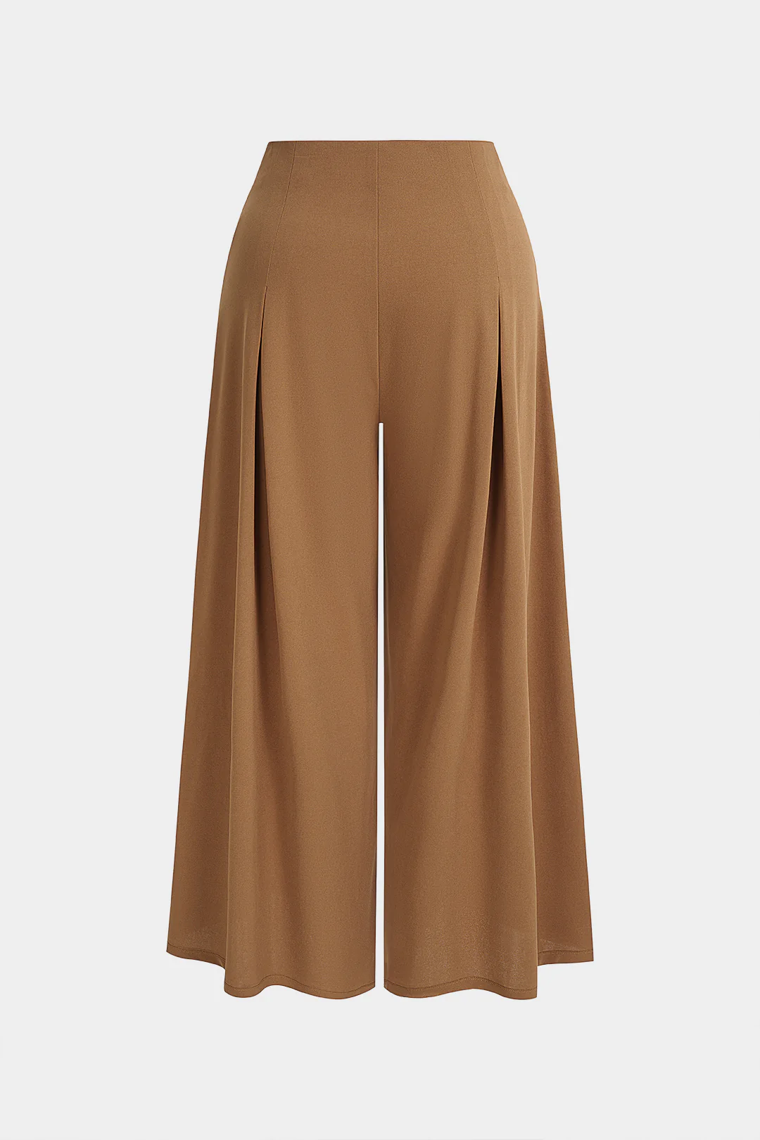 Plus Size Solid Pleated Pants - Flockneti