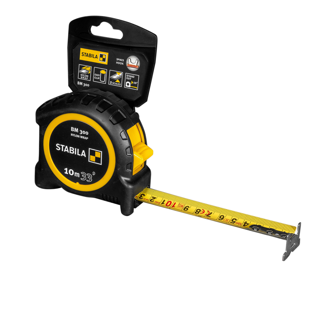 Stabila Tape Measure BM 300 33 Feet CM + Inch - Flockneti
