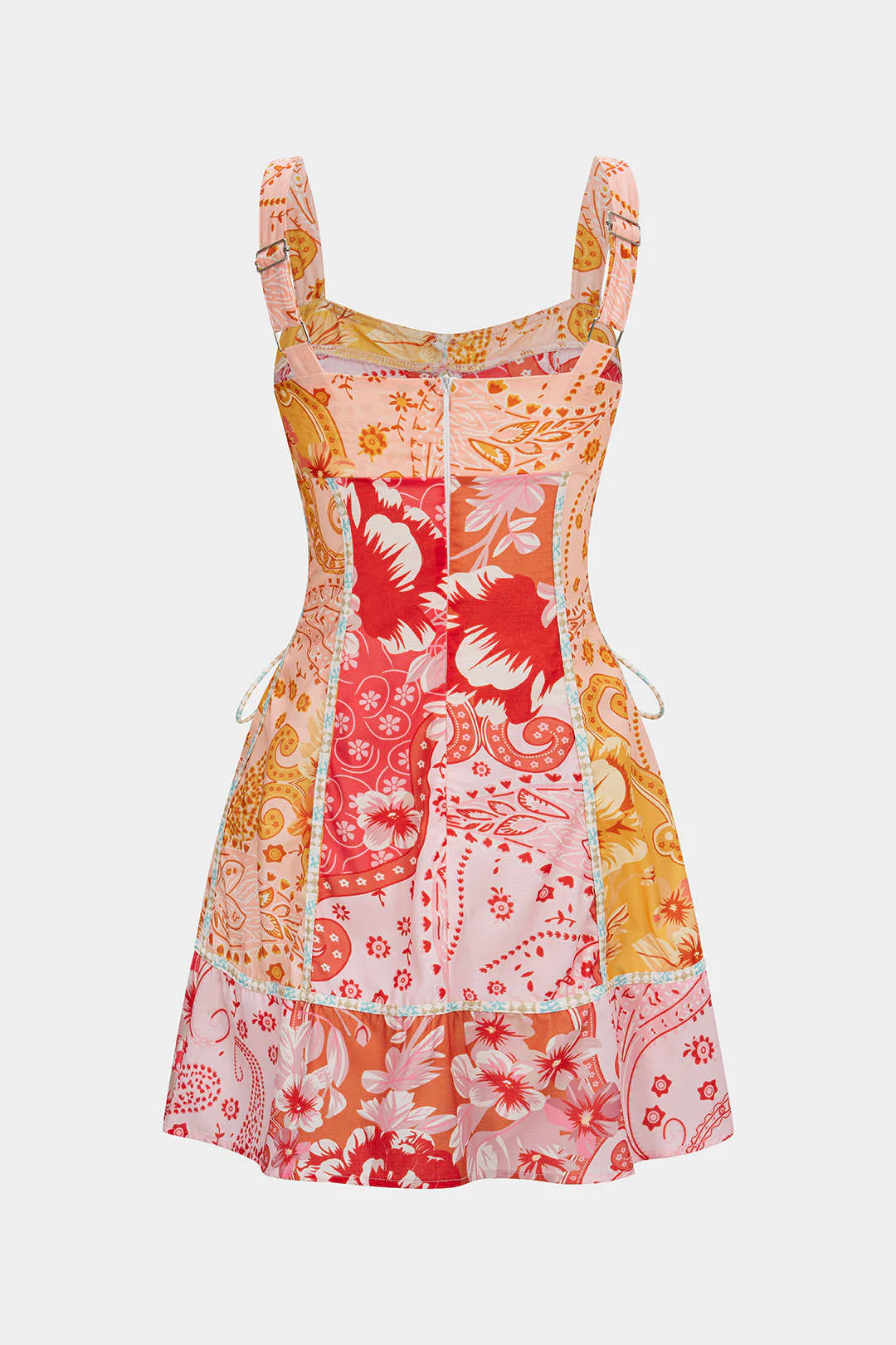 Floral Print Tie-Up Sleeveless Mini Dress - Flockneti