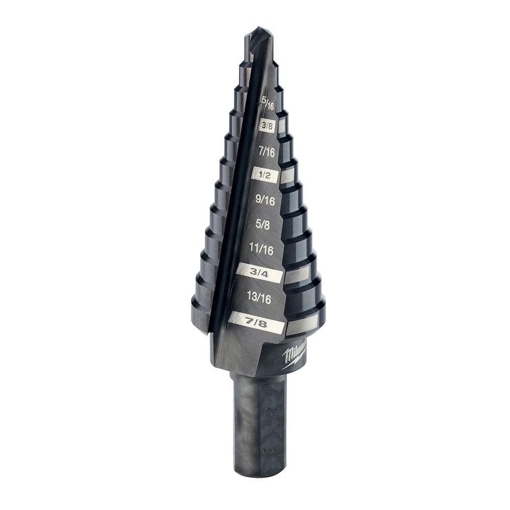 Milwaukee #4 Step Drill Bit 3/16 in. – 7/8 in. x 1/16 in. - Flockneti