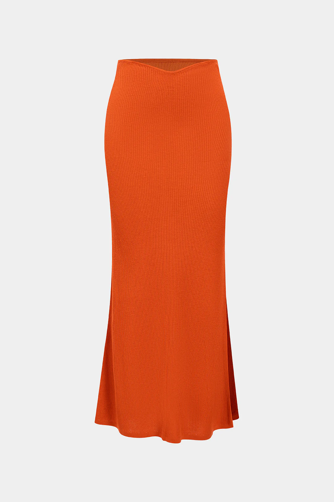 Solid Knit Slit Skirt - Flockneti