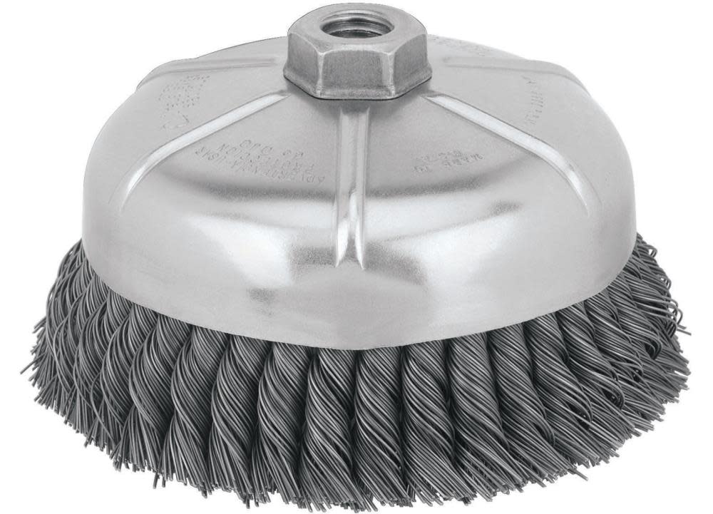 DEWALT 6″ x 5/8″-11 HP .020 Carbon Knot Wire Cup Brush - Flockneti