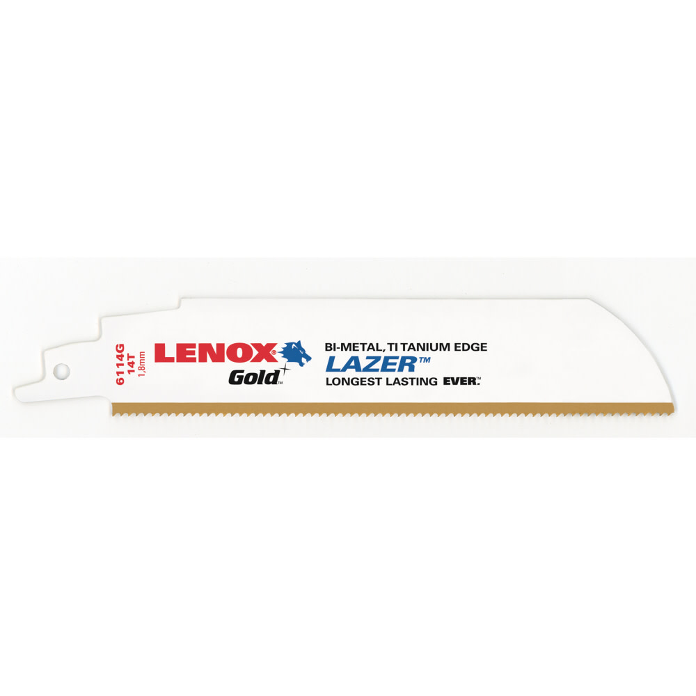 Lenox 6 In. 14 Tpi Gold Reciprocating Blade 5 pk - Flockneti