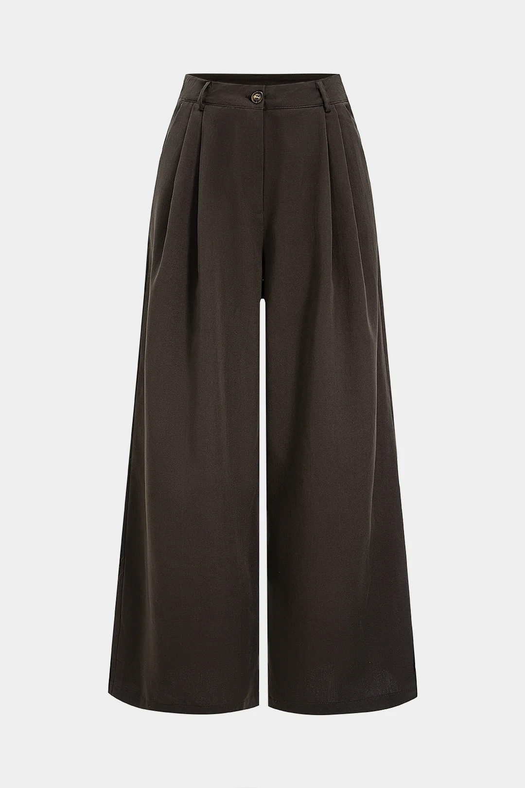 Ruched High Waist Wide Leg Trousers - Flockneti