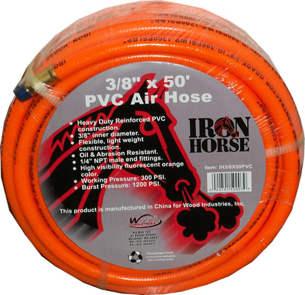 Iron Horse Air Hose PVC 3/8″ x 50′ - Flockneti