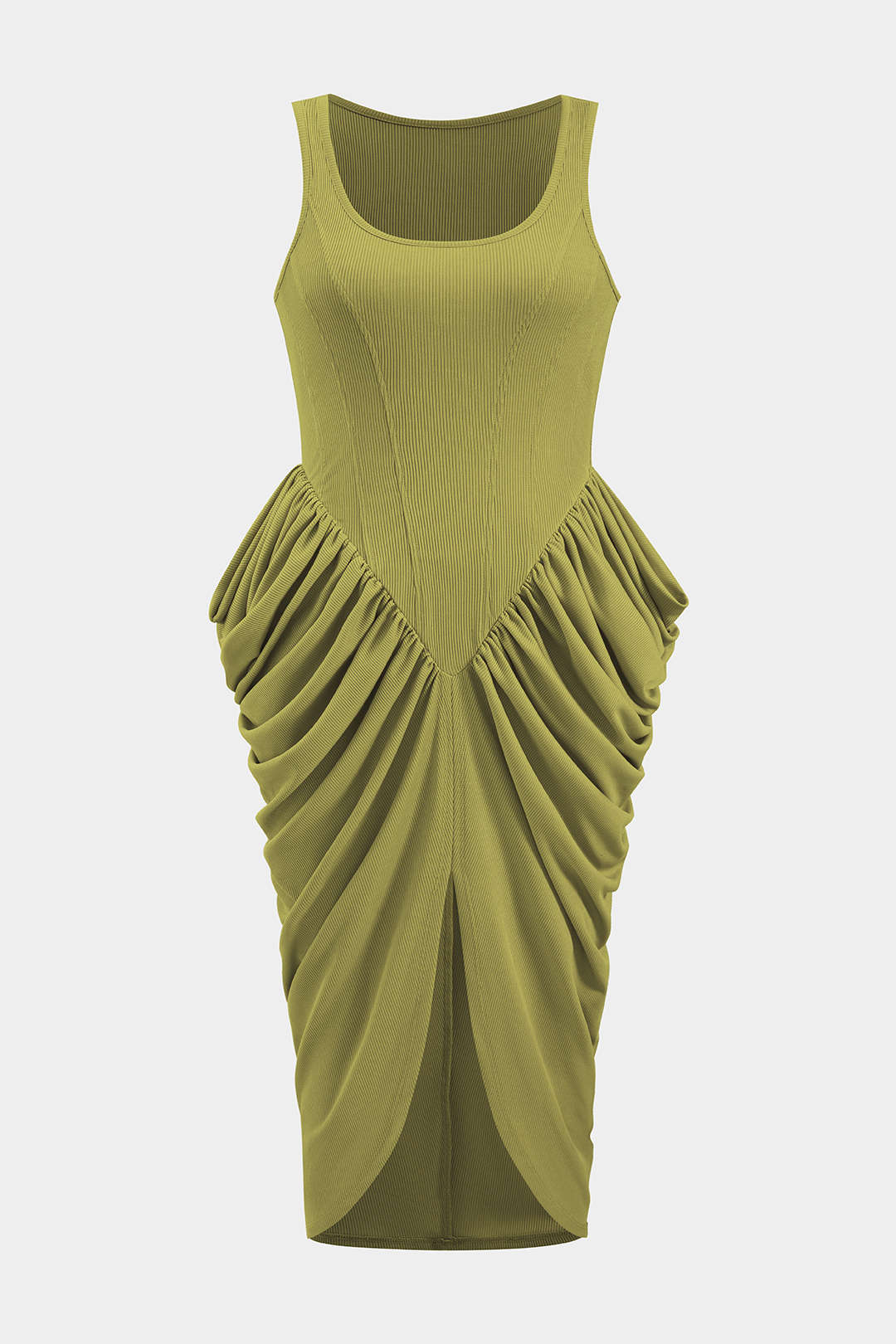 Plus Size Ruched Tank Sleeveless Maxi Dress - Flockneti