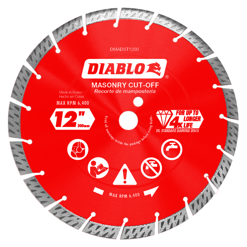 Diablo Tools 12″ Diamond Segmented Turbo Cut Off Discs for Masonry - Flockneti
