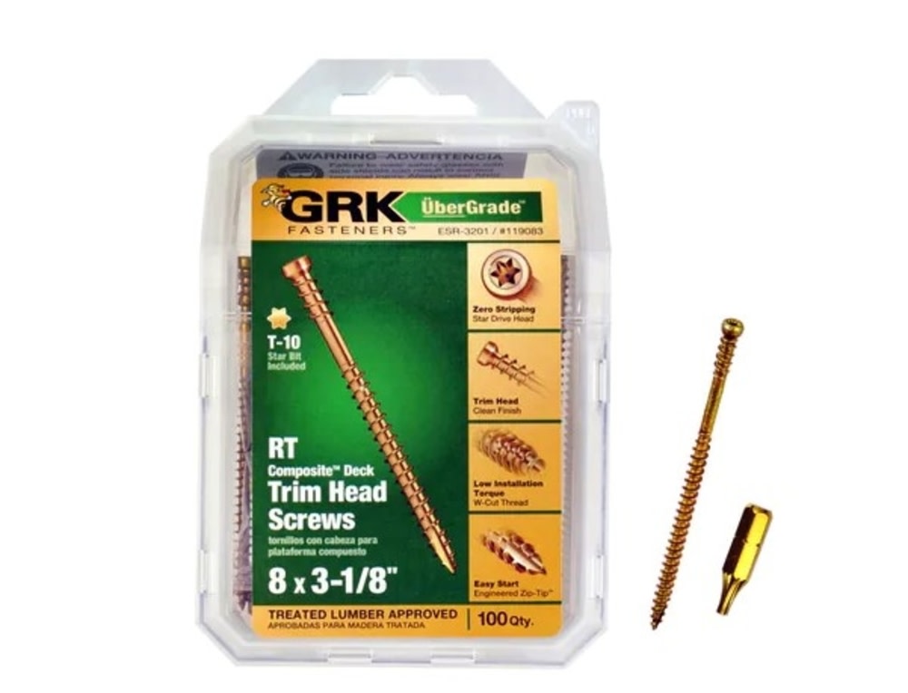 GRK Fasteners RT Composite Deck Trim Screws #8 x 3 1/8″ 100qty - Flockneti