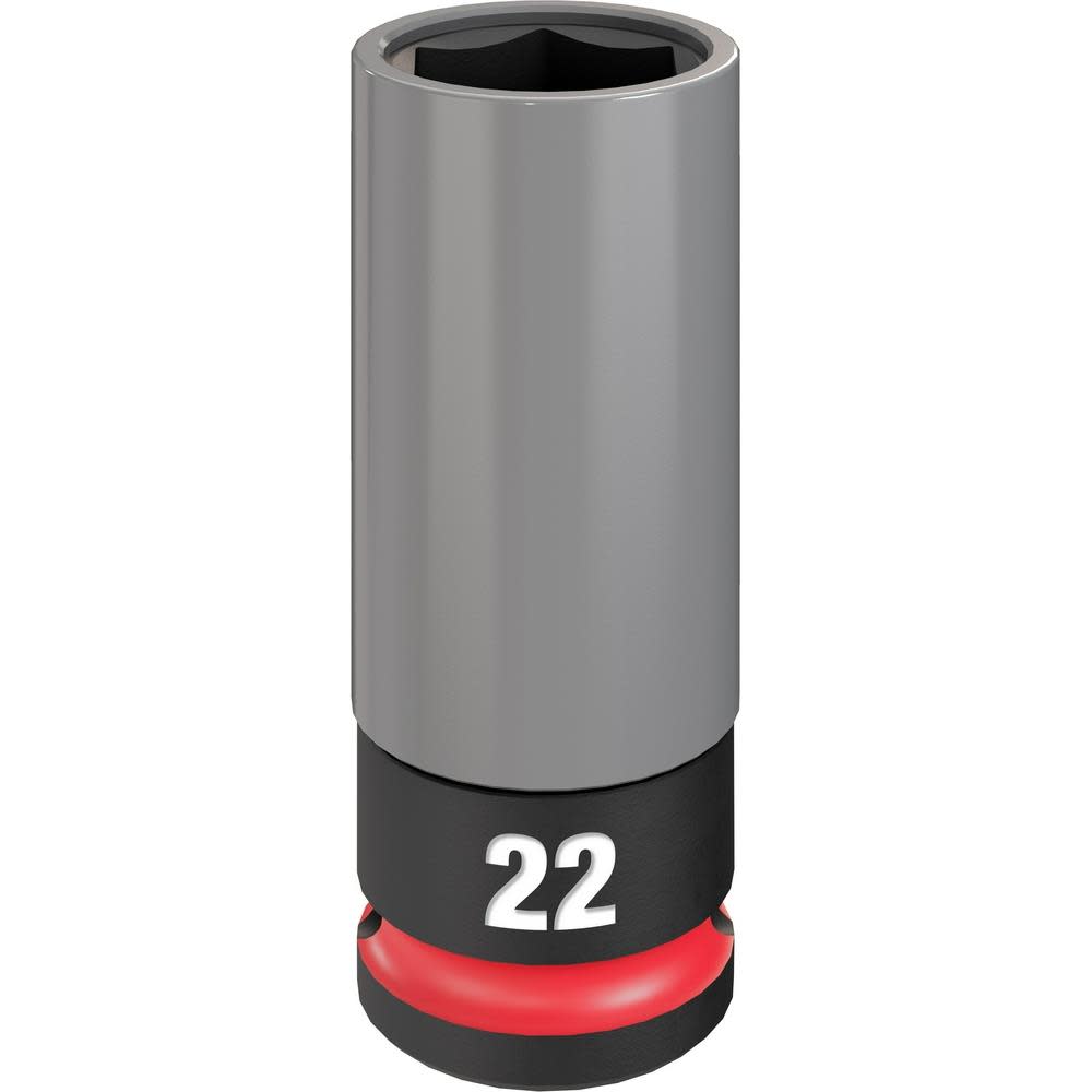 Milwaukee SHOCKWAVE Impact Duty Socket 1/2 Drive 22MM Metric Lug Nut Wheel - Flockneti