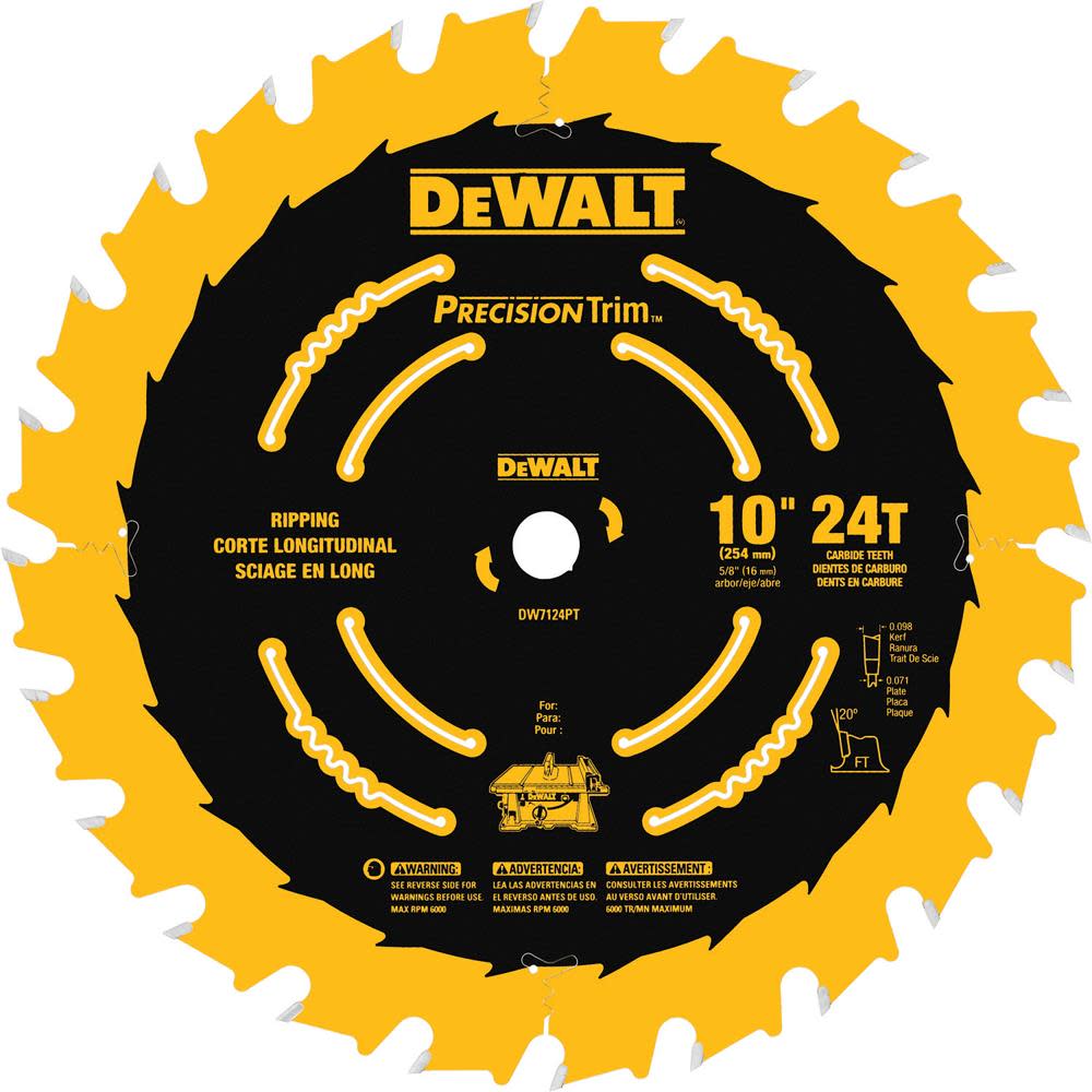 DEWALT 10-in 24T Fast Ripping Saw Blade - Flockneti
