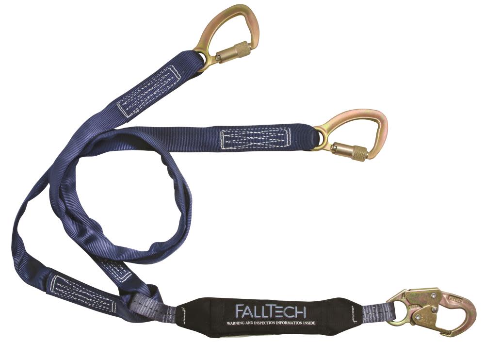 Falltech 6 Ft. 100% Tie Off Shock Absorbing Lanyard - Flockneti