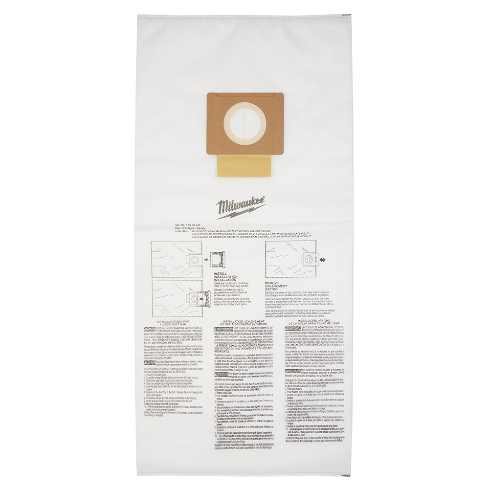 Milwaukee Fleece Dust Bags 12 Gallon 5pk - Flockneti