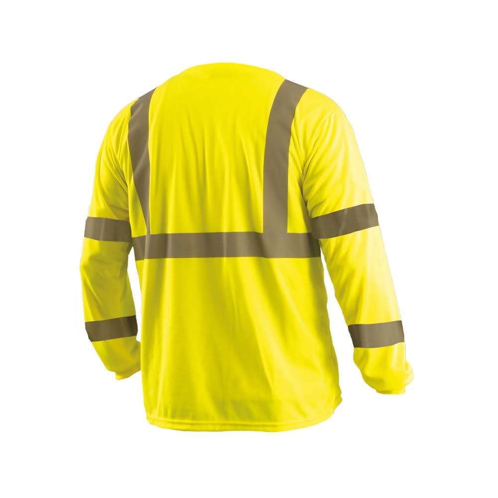 Occunomix Hi-Vis Yellow Wicking Birdseye T-Shirt Long Sleeve XL - Flockneti