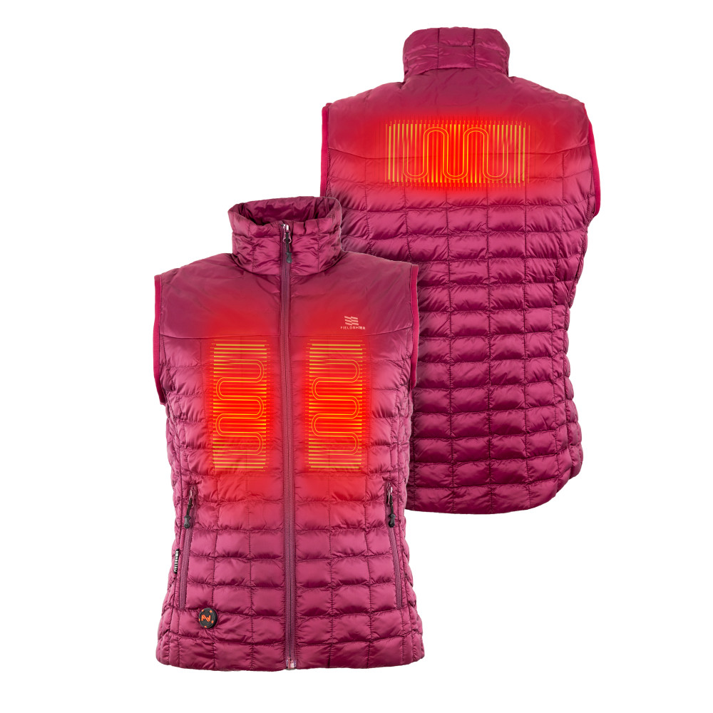 Mobile Warming Backcountry Vest Womens 7.4V Burgundy Large - Flockneti