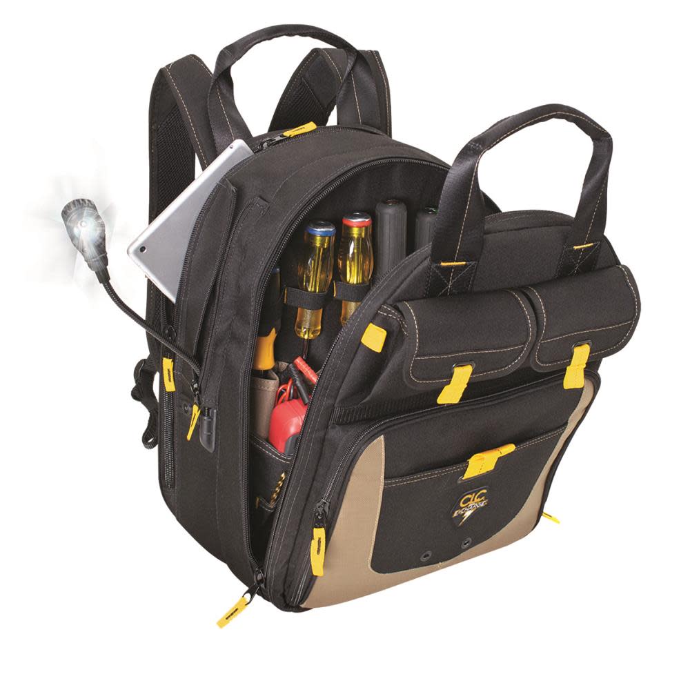 CLC 36 Pocket E-Charge Lighted USB Charging Tool Backpack - Flockneti
