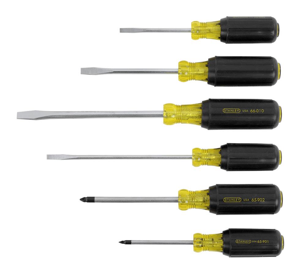 Stanley 6 Piece Vinyl Grip PRO Screwdriver Set - Flockneti