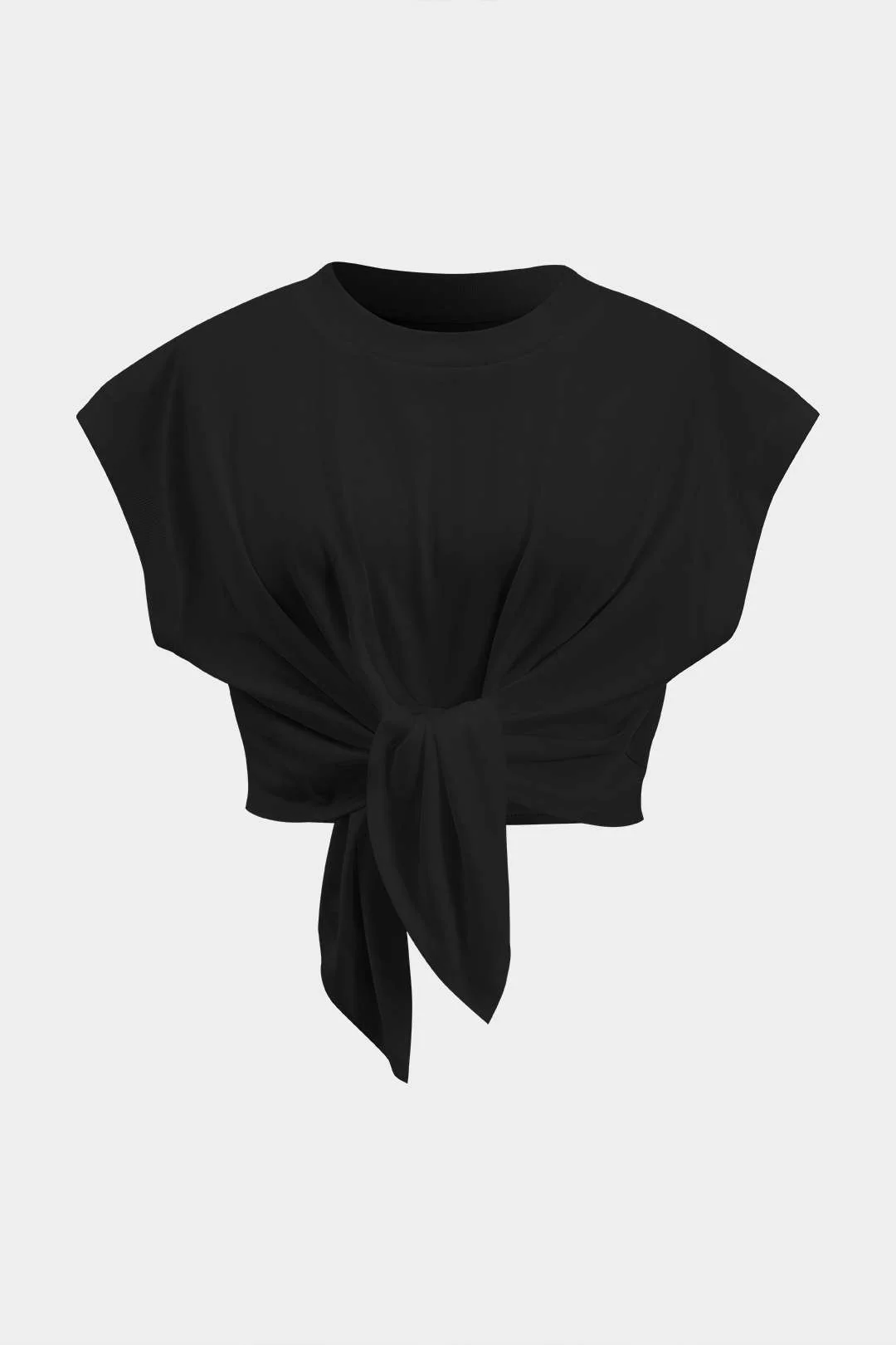 Plus Size Ruched Tie Front Short Sleeve T-Shirt - Flockneti
