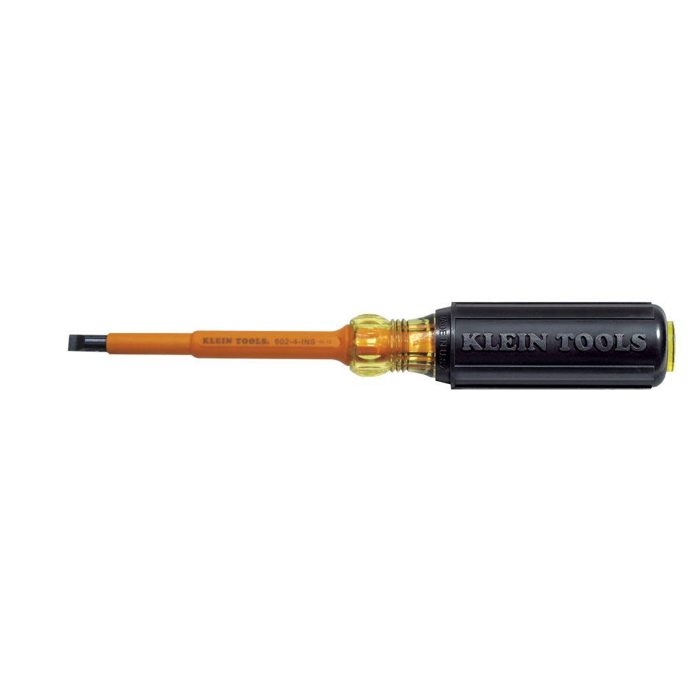 Klein Tools Insulated 1/4 In. Cabinet Tip Screwdriver with 4 In. Shank - Flockneti