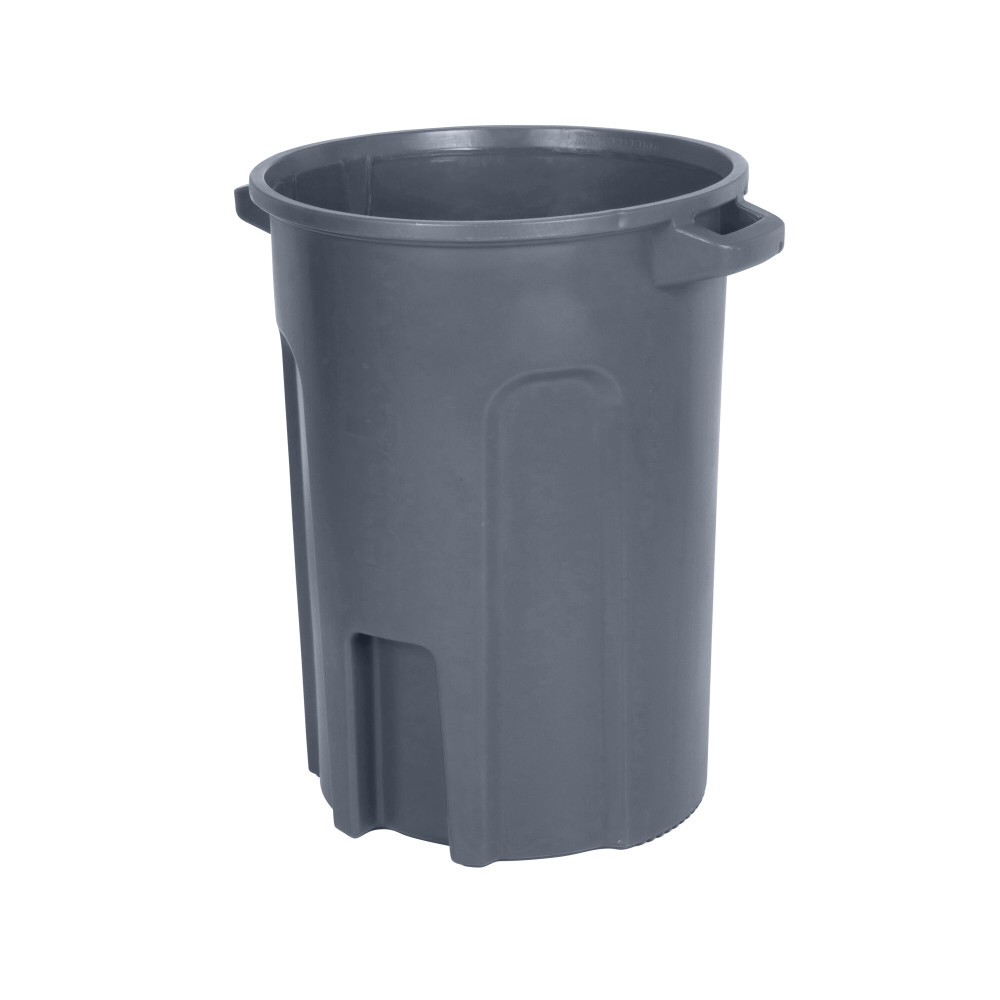 Toter 44 Gallon Round Trash Can with Lift Handle Dark Gray Granite - Flockneti