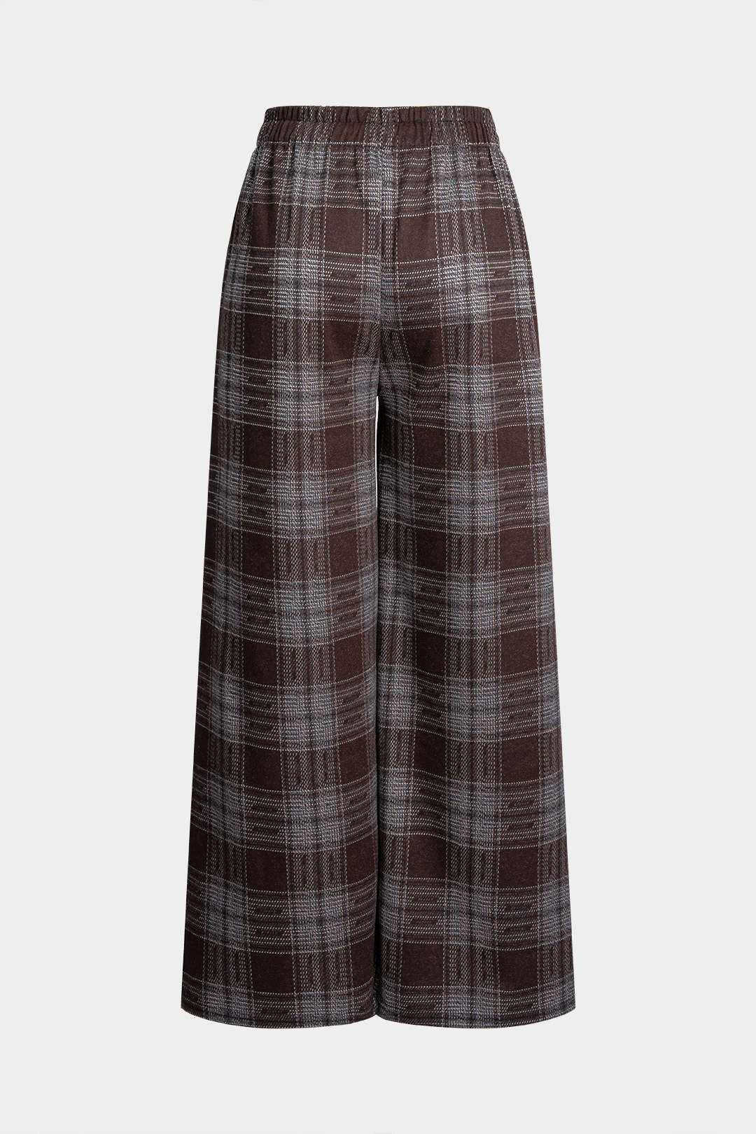 Plaid Print High Waist Drawstring Pants - Flockneti