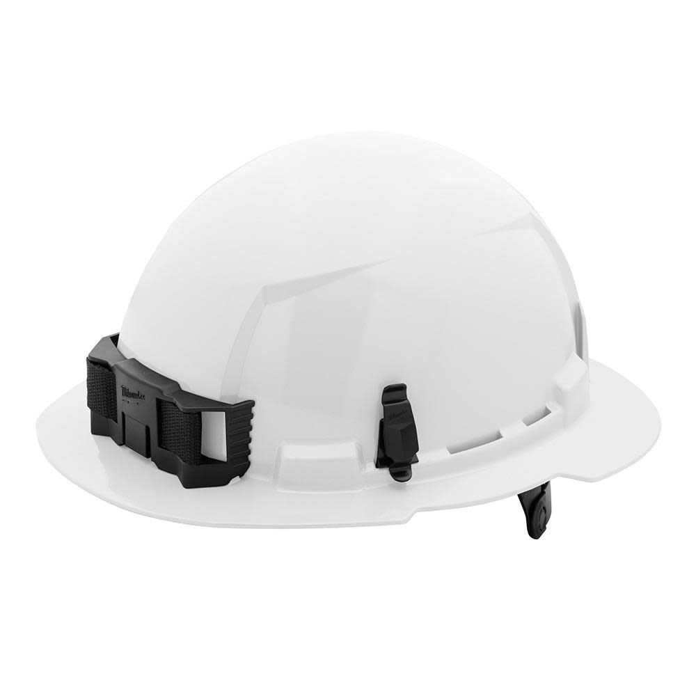 Milwaukee White Full Brim Hard Hat with 6pt Ratcheting Suspension Type 1 Class E - Flockneti