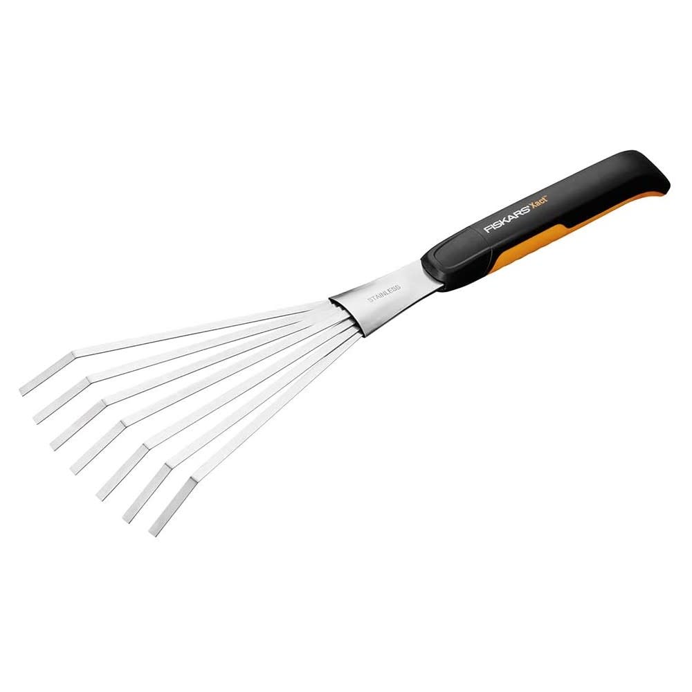 Fiskars Xact 7 Tine Garden Hand Rake with Softgrip Handle - Flockneti