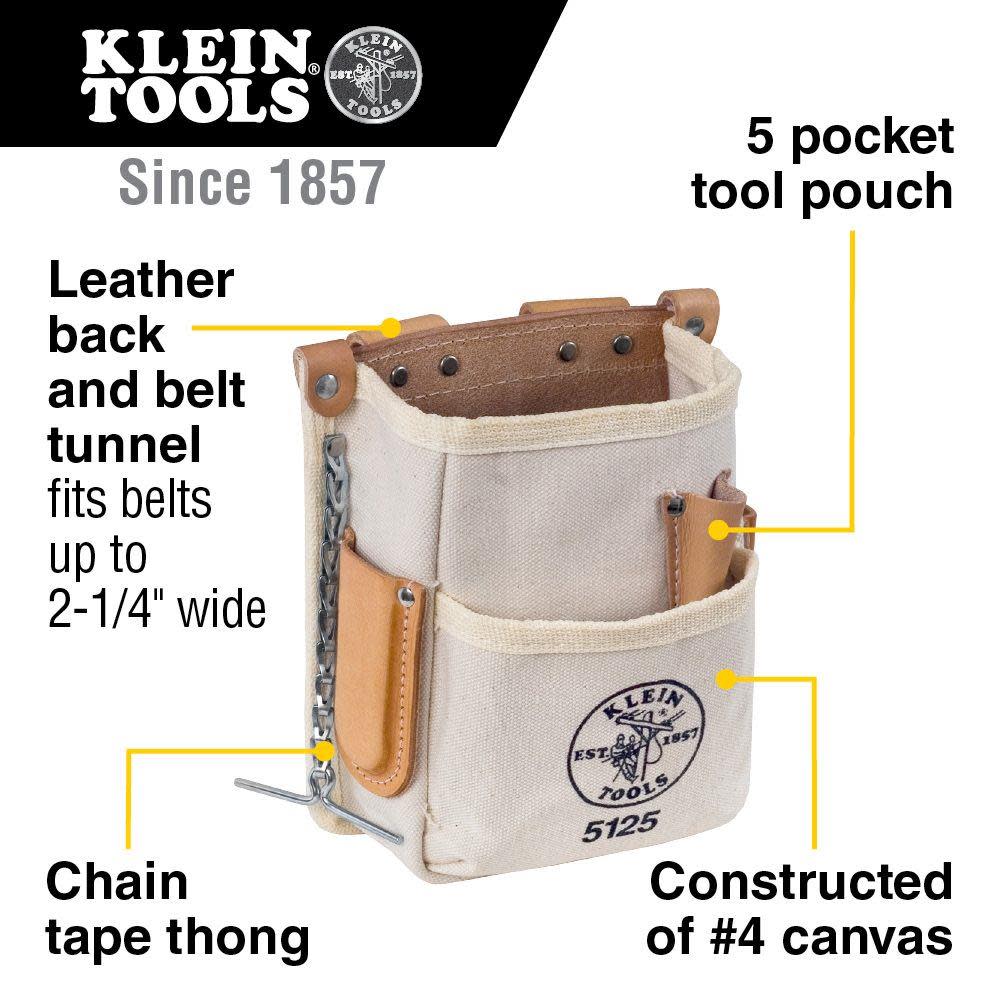 Klein Tools 5 Pocket Tool Pouch Canvas - Flockneti