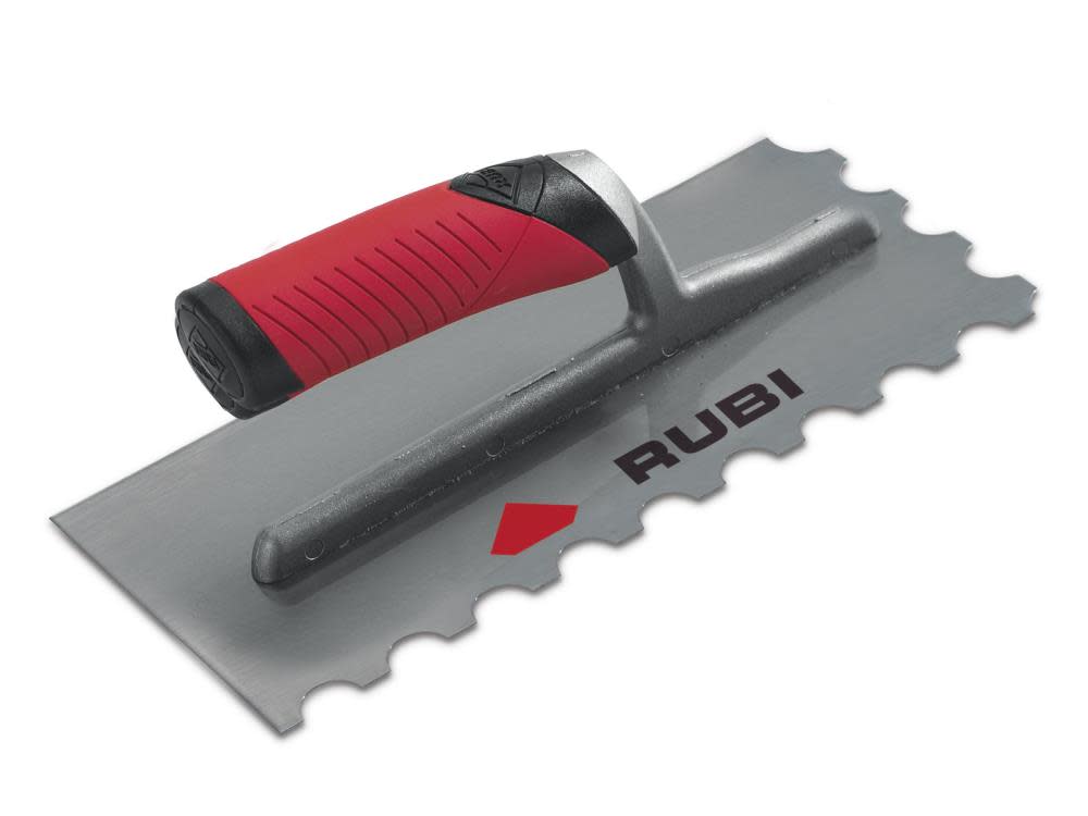 Rubi Tools Steel Notched Trowel 11 In. (28 cm.) U-13/ 32 In. x 13/32 In. (10×10 mm.) - Flockneti