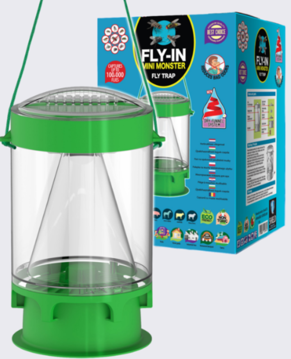 Last Shield Mini Monster Reusable Fly Trap - Flockneti