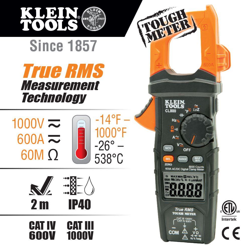 Klein Tools Digital Clamp Meter AC/DC Auto - Flockneti