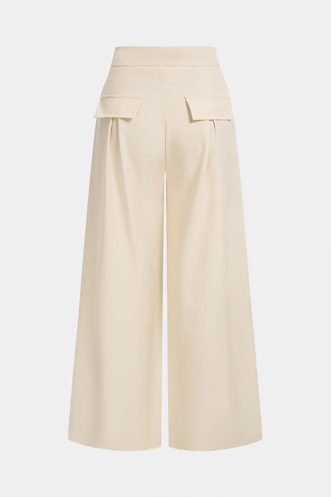 Button Wide-Leg Pants - Flockneti