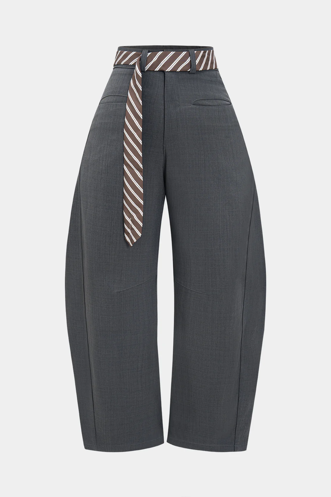 Belted Barrel Trousers - Flockneti