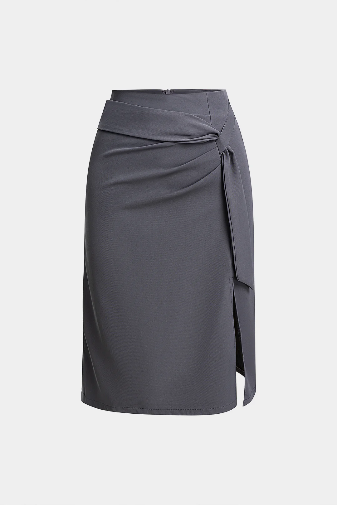 Asymmetrical Ruched Zipper Strappy Split Skirt - Flockneti