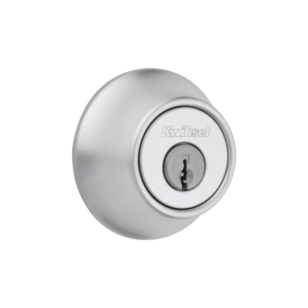 Kwikset Satin Chrome Single Cylinder Deadbolt with Pin & Tumbler - Flockneti