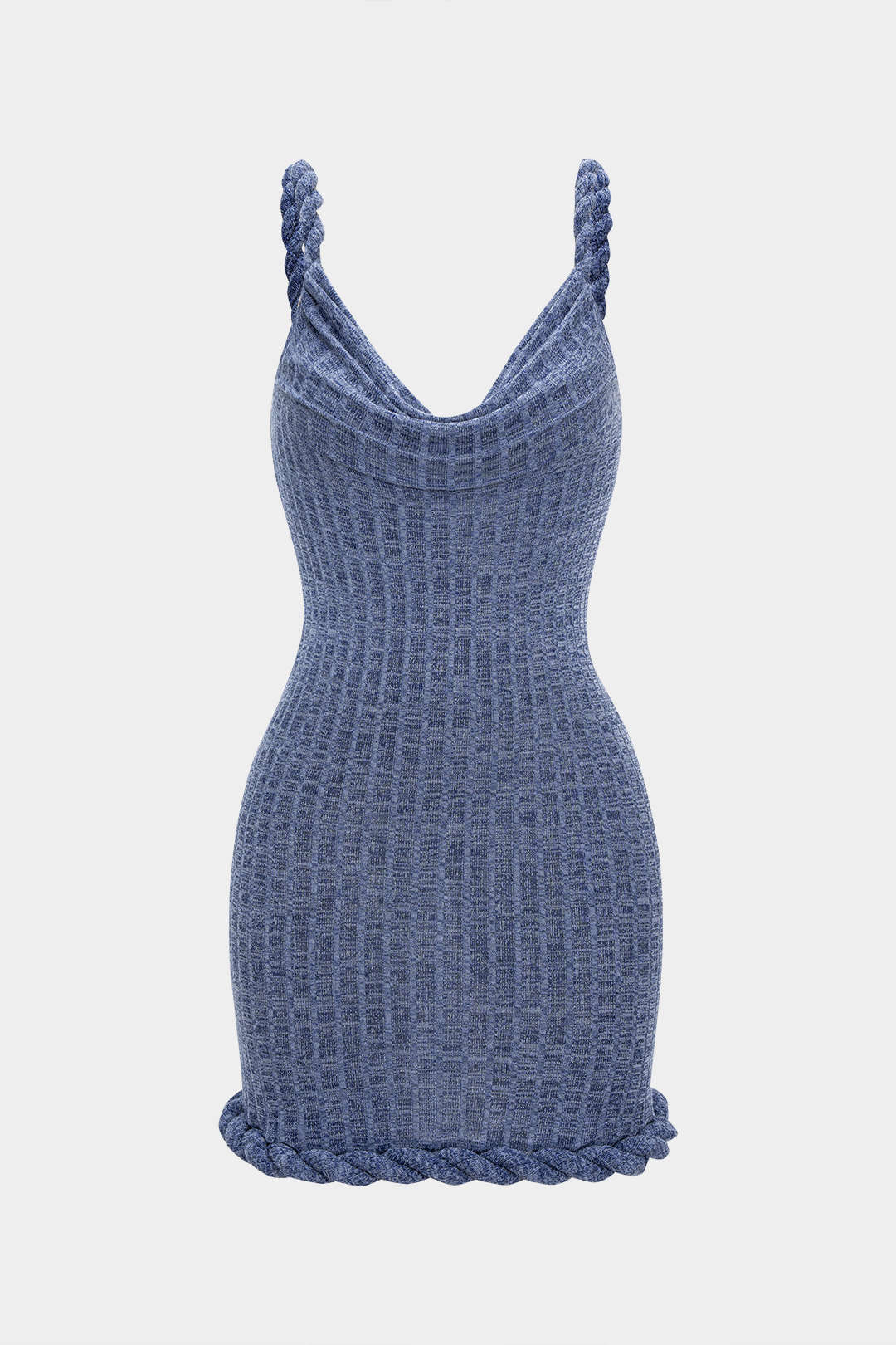 Cowl Neck Twist Knot Sleeveless Mini Dress - Flockneti