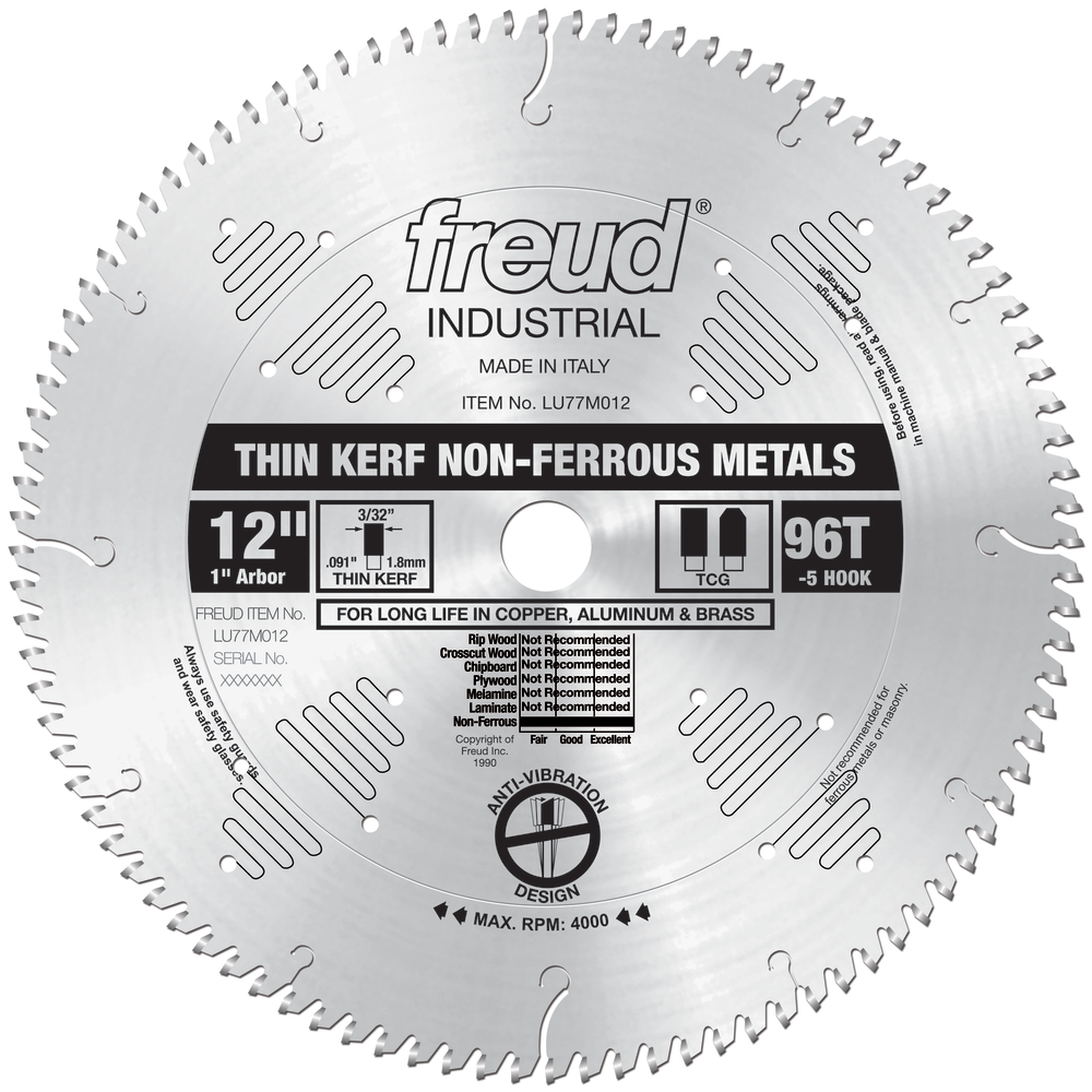 Freud 12″ Thin Kerf Non-Ferrous Metal Blade - Flockneti