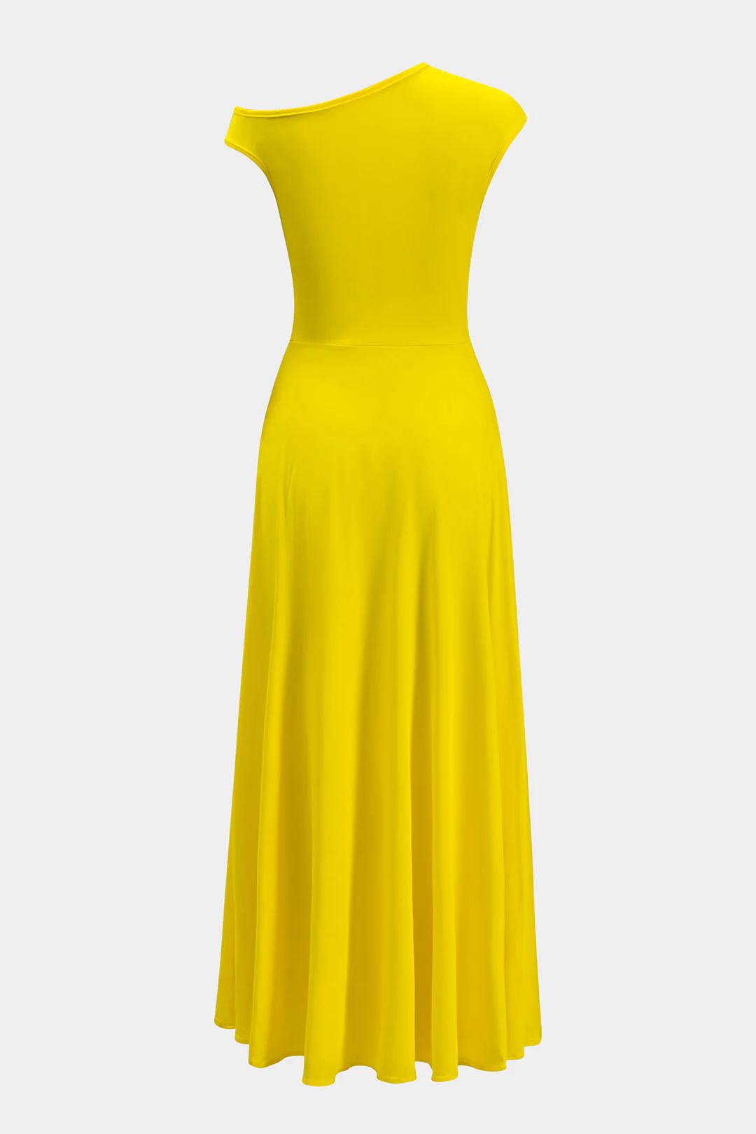 Asymmetrical Ruched High Slit Sleeveless Maxi Dress - Flockneti
