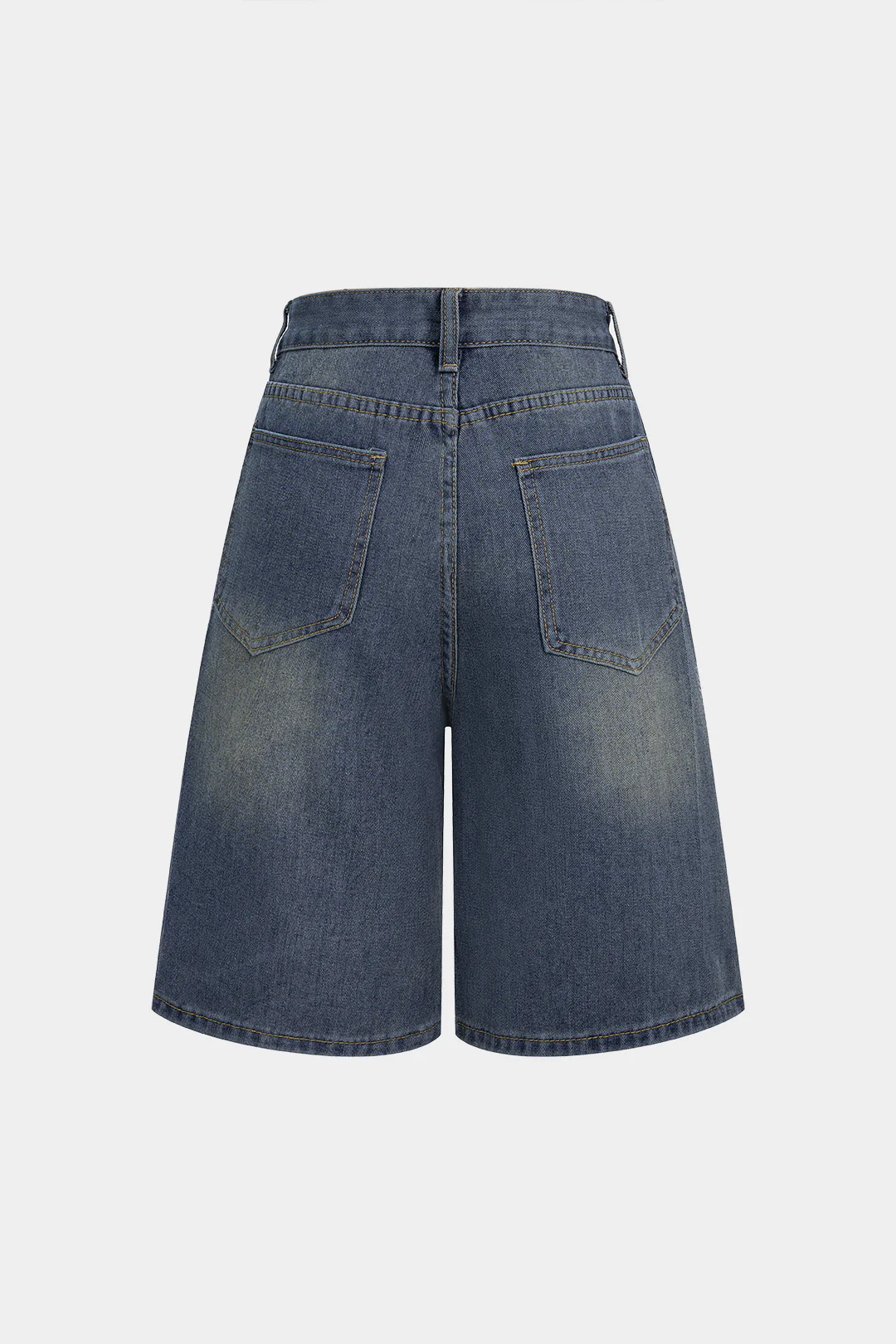Denim Rhinestone Decor Wide Leg Shorts - Flockneti