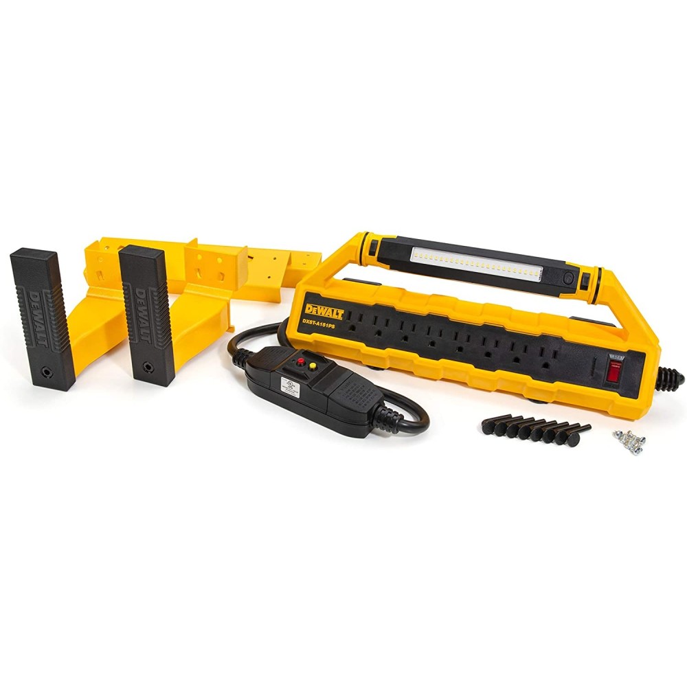 DEWALT 15A GCFI Power Station with Work Light & Cord Minder Kit - Flockneti