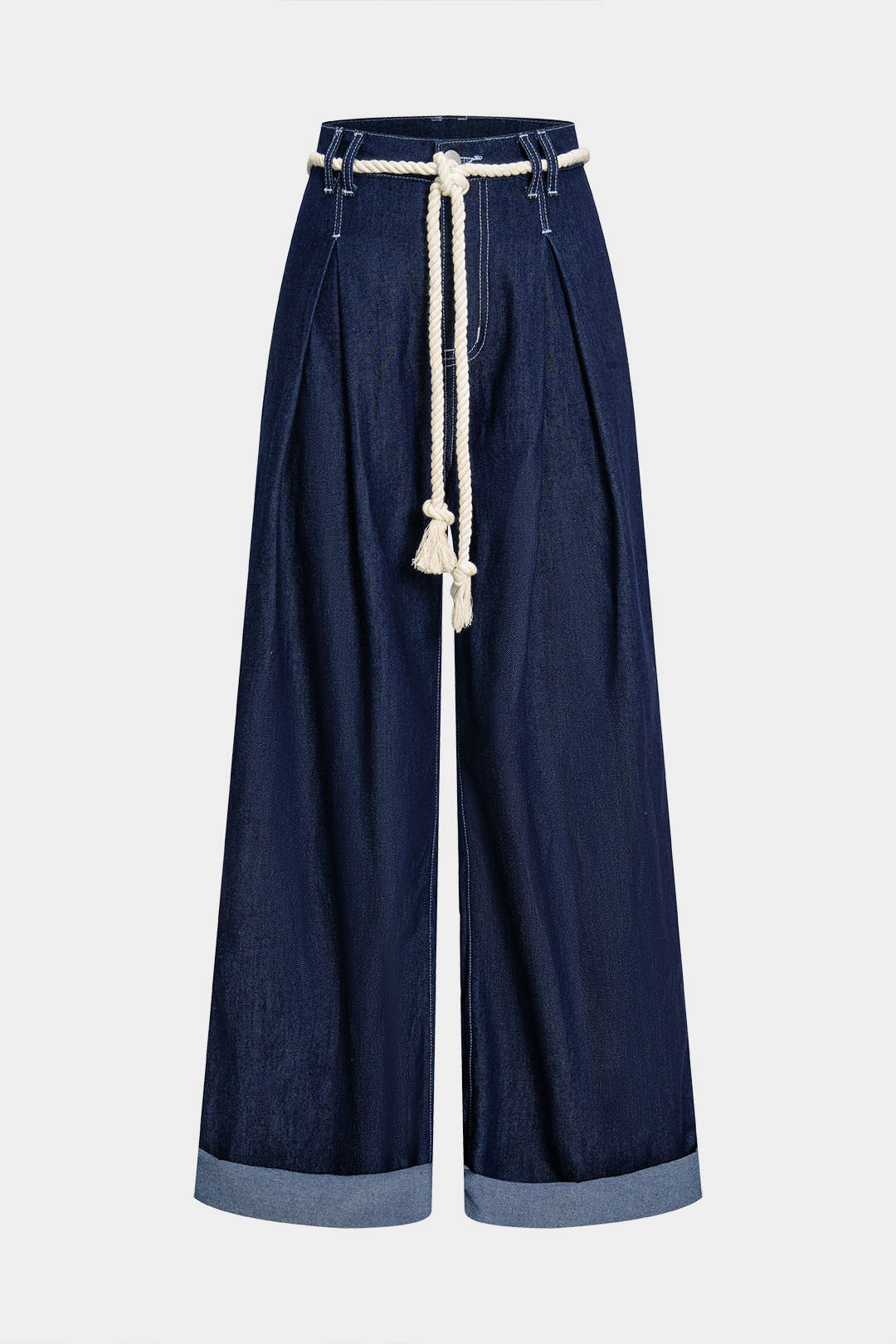 Denim Tie Front Ruched Jeans - Flockneti