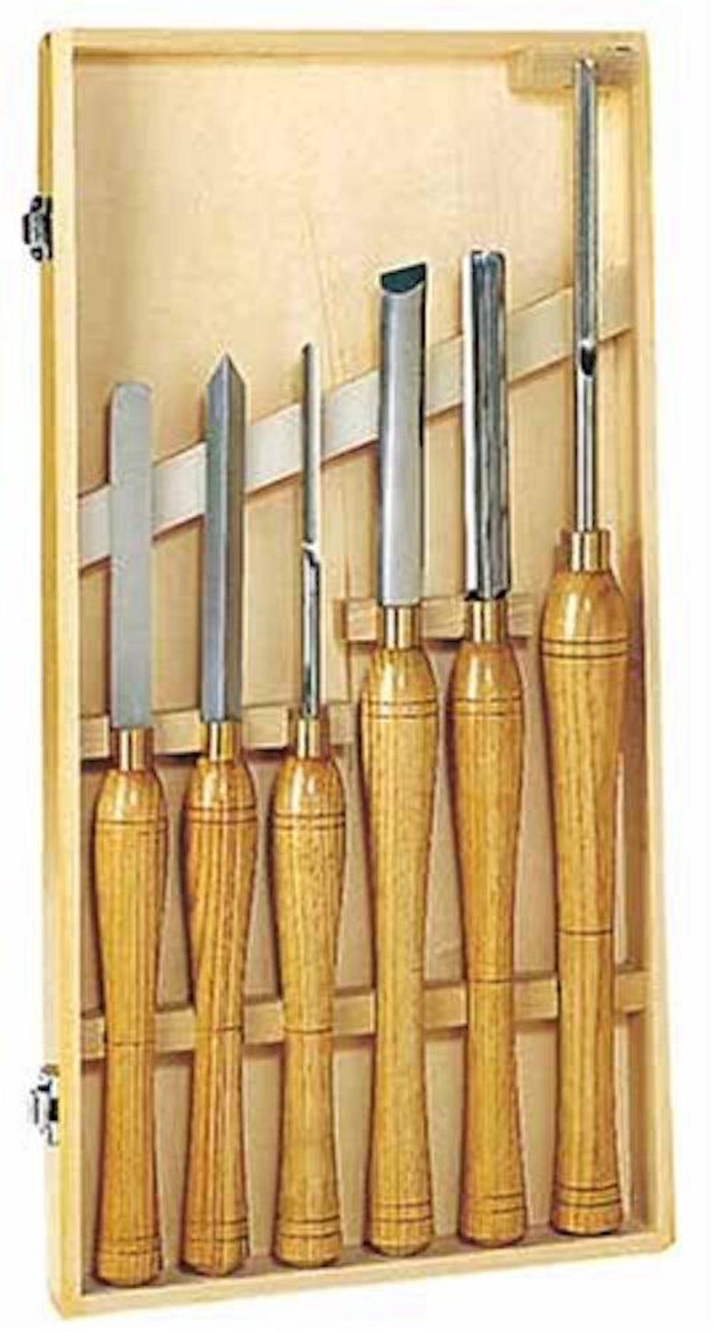 PSI Woodworking Products High Speed Steel Wood Lathe Chisel Turning Set 6-Piece - Flockneti