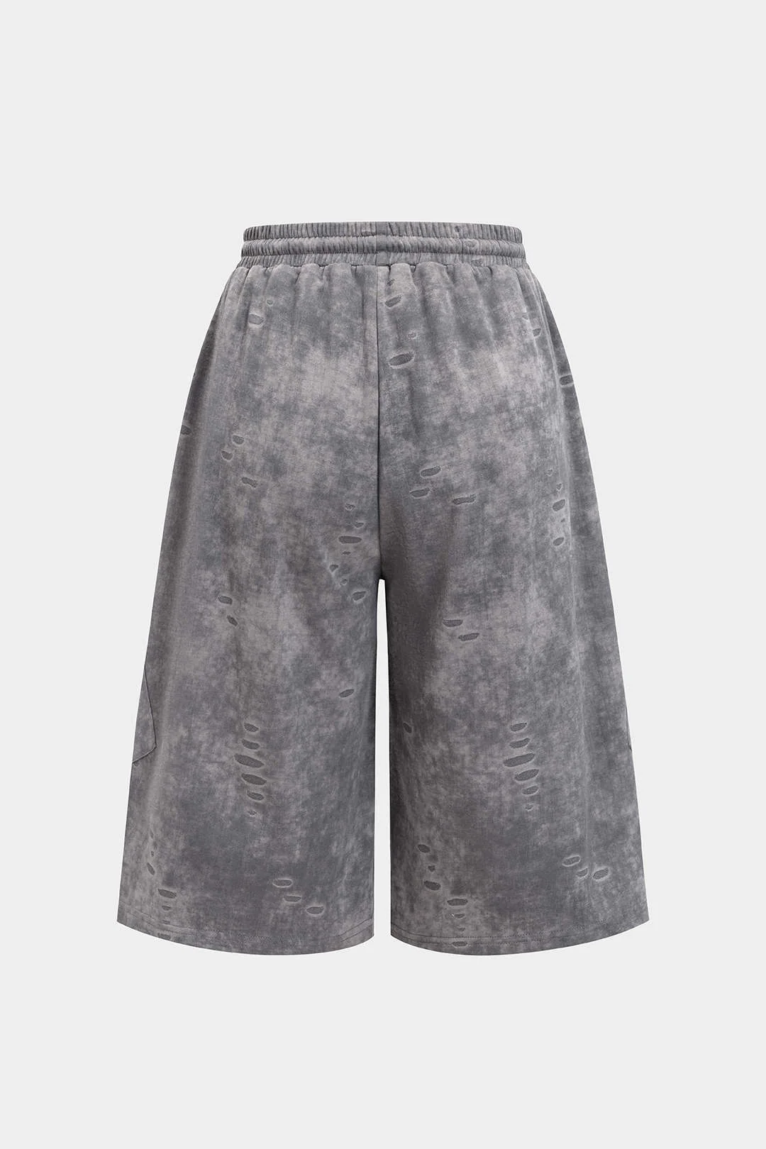 Washed Tie-Up High Waist Shorts - Flockneti