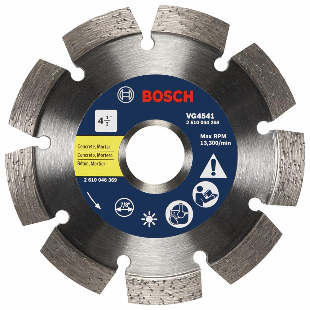 Bosch 4 1/2″ Segmented Rim V Groove Diamond Blade for Universal Rough Cuts - Flockneti
