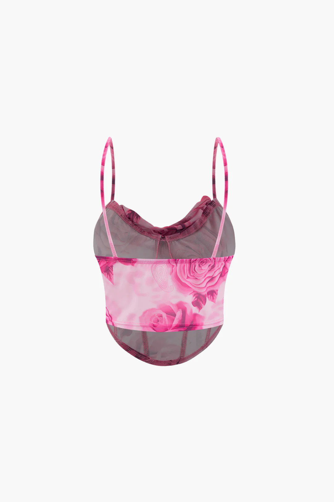 Floral Print Corset Backless Cami Top - Flockneti