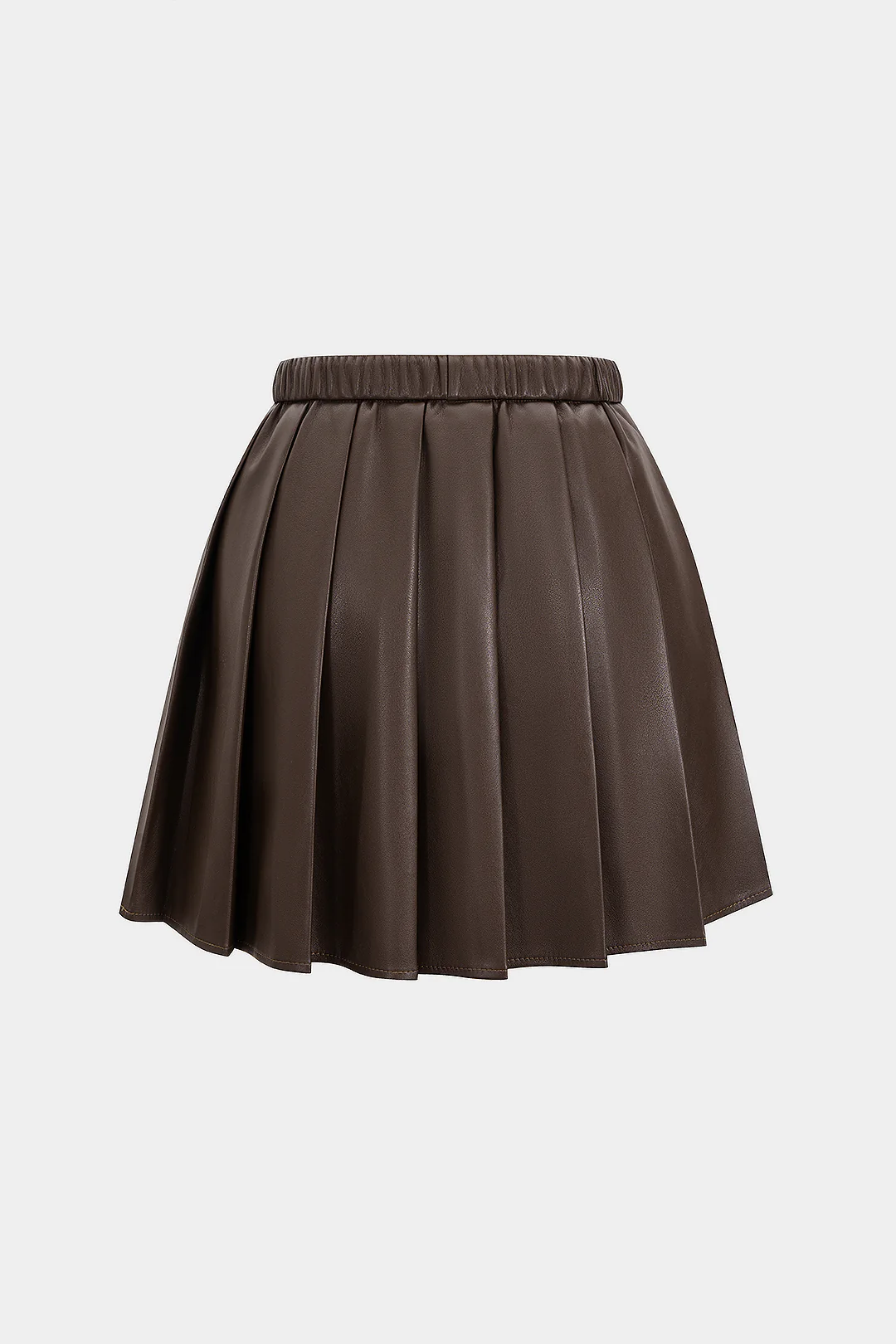 Faux Leather Pleated Tie-Up Skirt - Flockneti