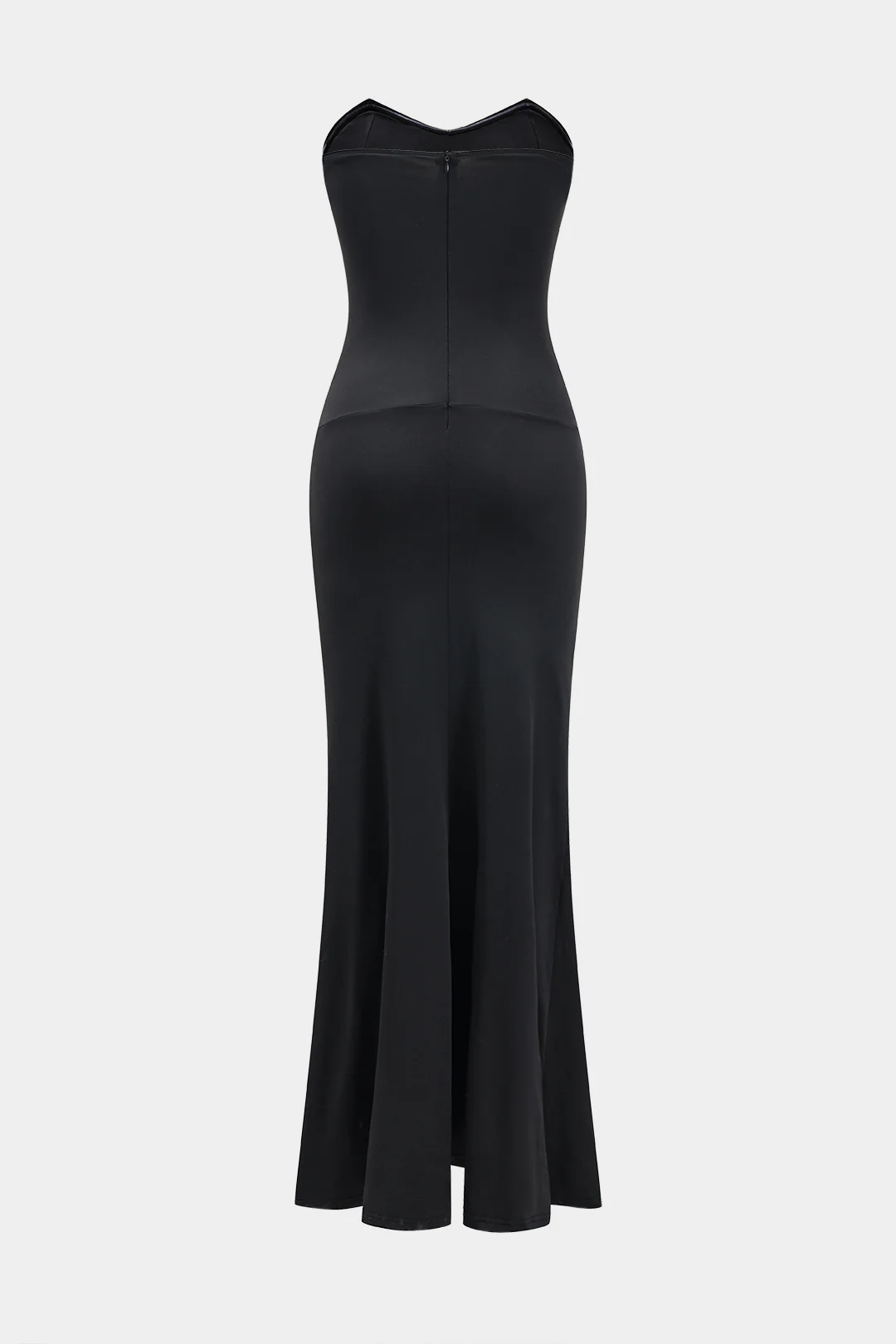 Ruched Strapless High Slit Sleeveless Maxi Dress - Flockneti